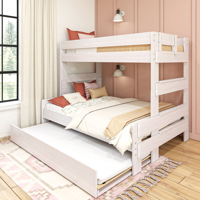 Farmhouse Twin Over Full Bunk Bed with Trundle
