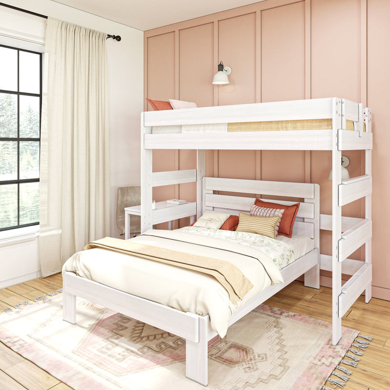 Farmhouse Twin Over Full L-Shaped Bunk Bed with Desk