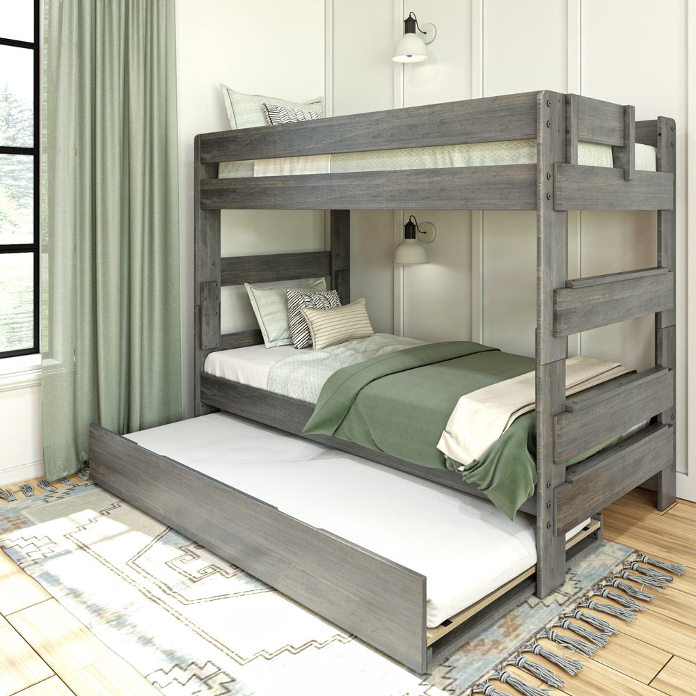 Farmhouse Twin Over Twin Bunk Bed with Trundle