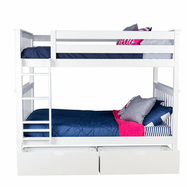 Solid Wood Full Over Full Bunk Bed with Storage view 4