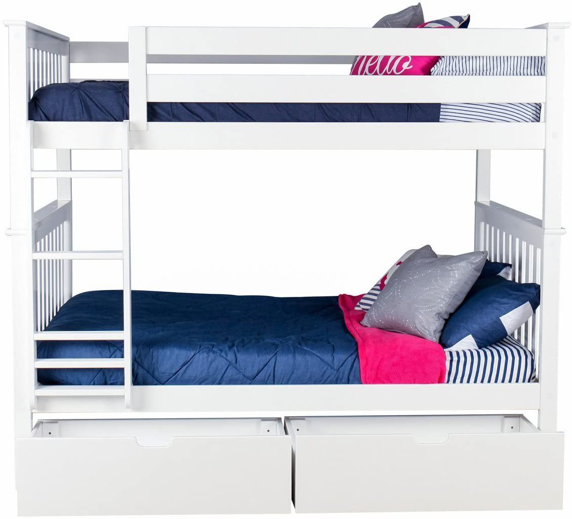 Solid Wood Full Over Full Bunk Bed with Storage view 5