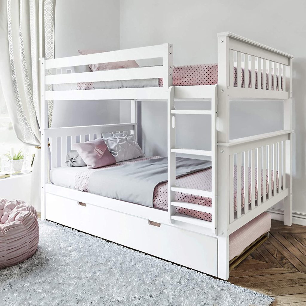 Solid Wood Full Over Full Bunk Bed with Trundle
