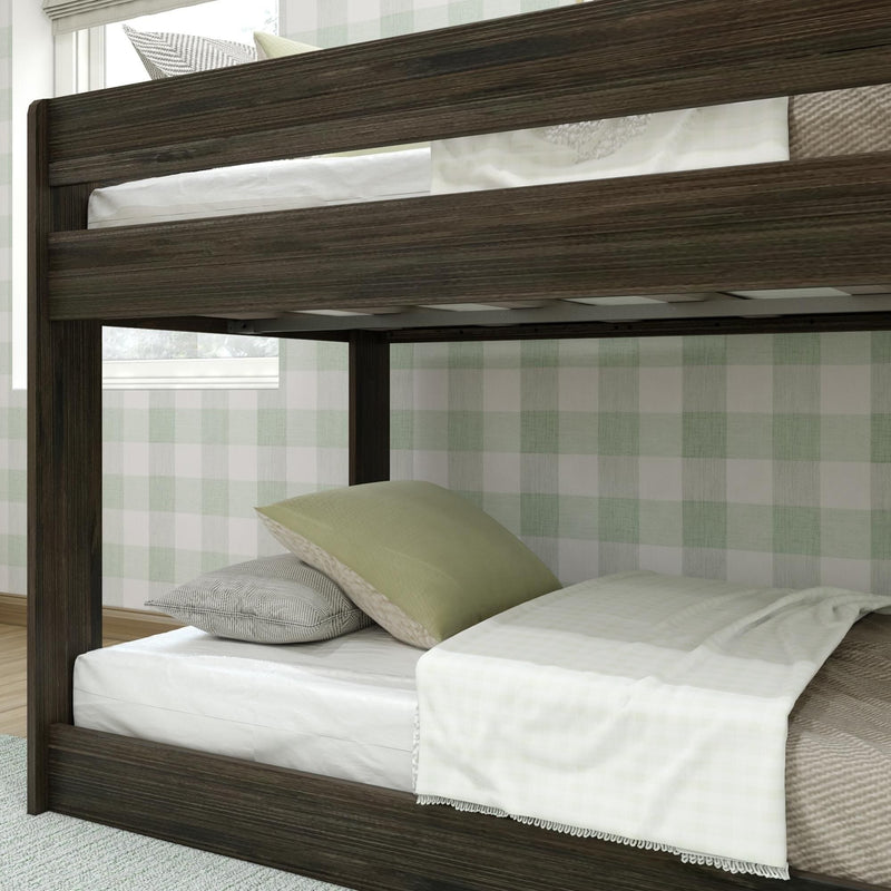 Mid-Century Modern Twin Over Twin Low Bunk Bed view 3