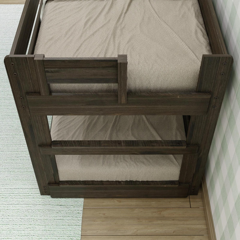 Mid-Century Modern Twin Over Twin Low Bunk Bed view 5