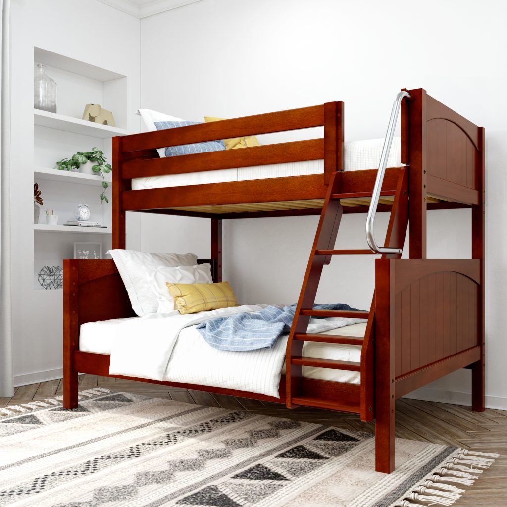 Premium Twin Over Full Bunk Bed with Angled Ladder