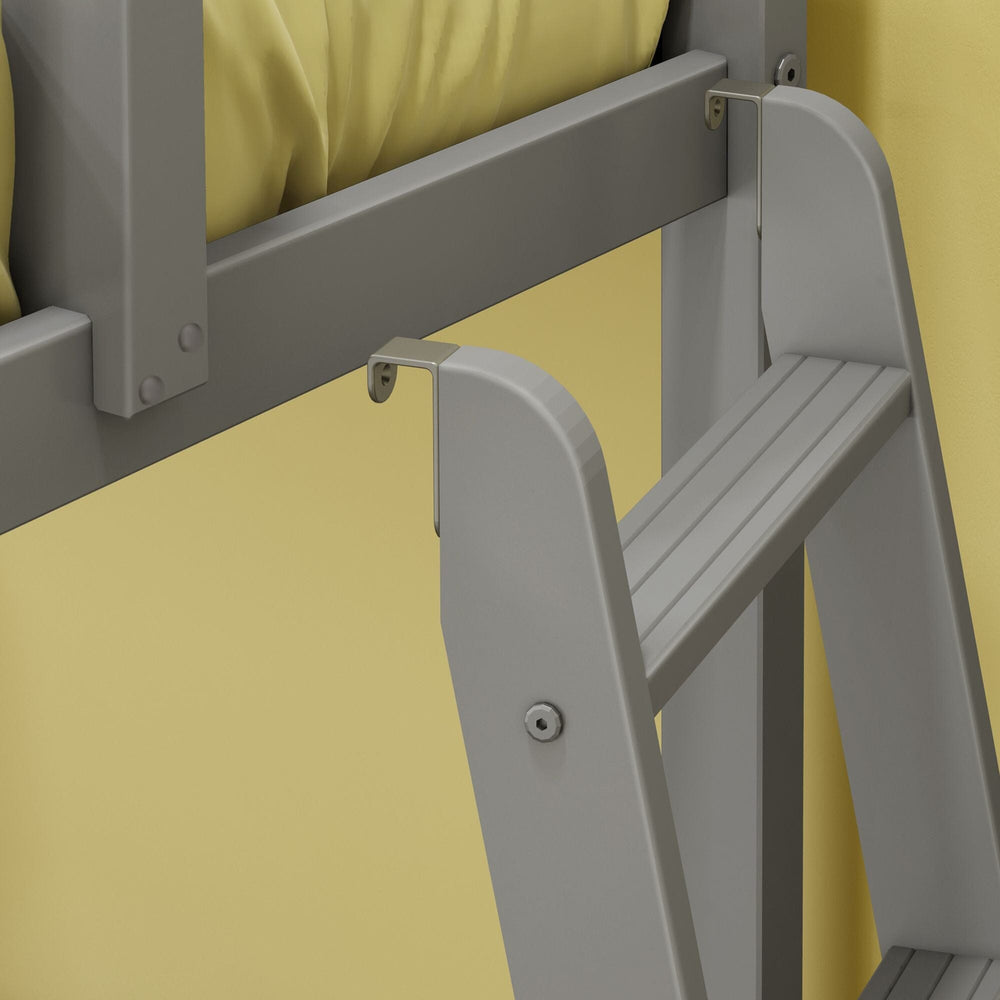 Solid Wood Twin Low Bunk Bed with Ladder on End view 5