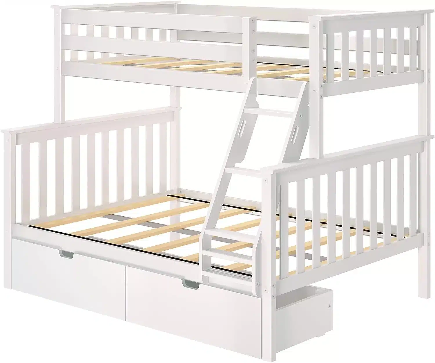 Solid Wood Twin Over Full Bunk Bed with Storage view 5
