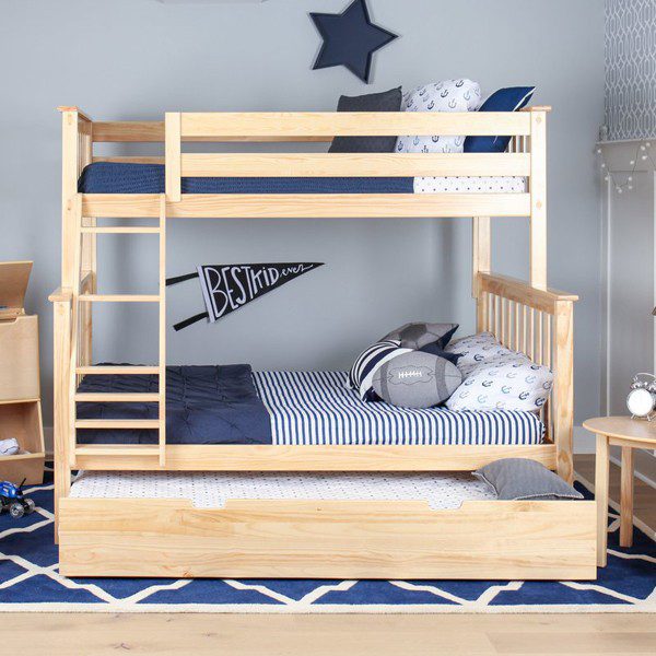 Solid Wood Twin Over Full Bunk Bed with Trundle view 5