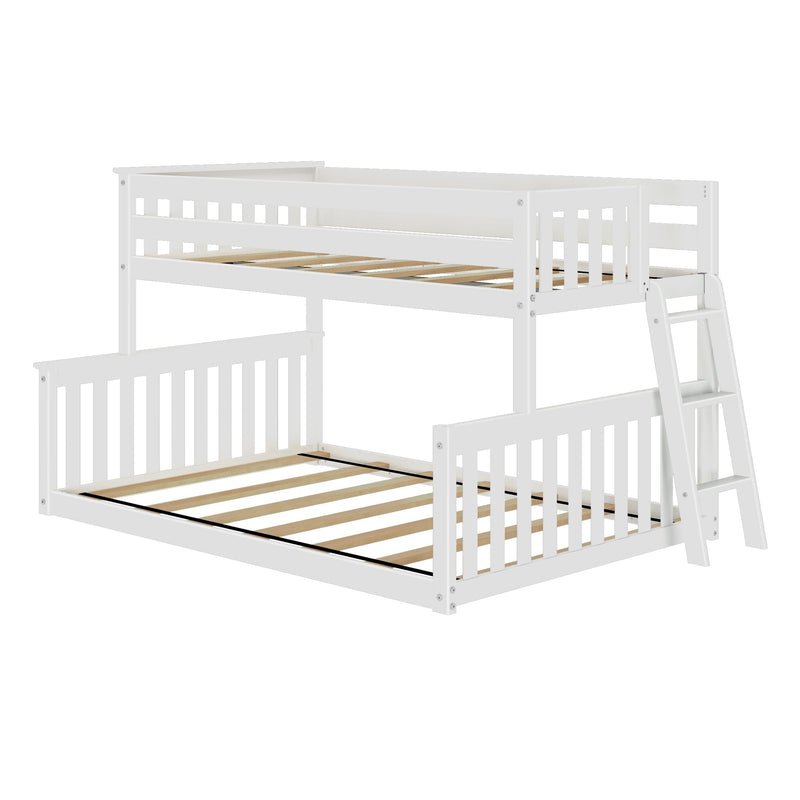 Solid Wood Twin Over Full Low Bunk Bed view 3