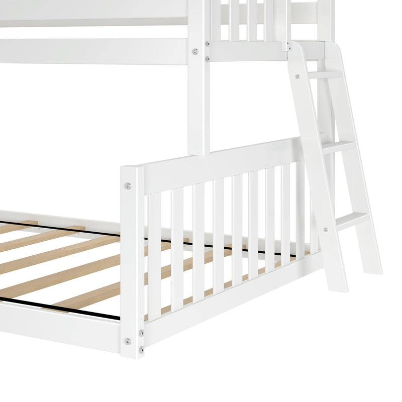 Solid Wood Twin Over Full Low Bunk Bed view 4