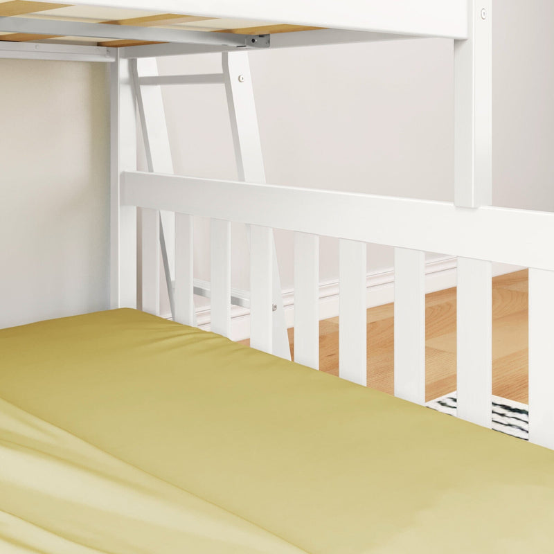 Solid Wood Twin Over Full Low Bunk Bed view 5