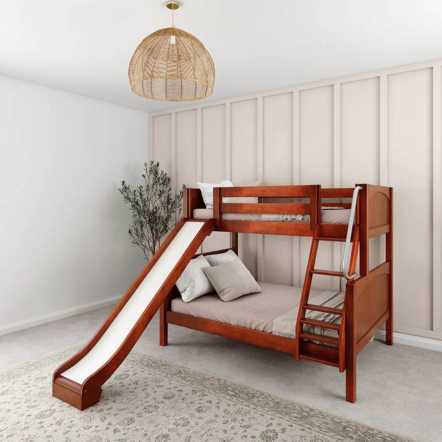 Premium Twin Over Full Bunk Bed with Slide and Ladder view 2
