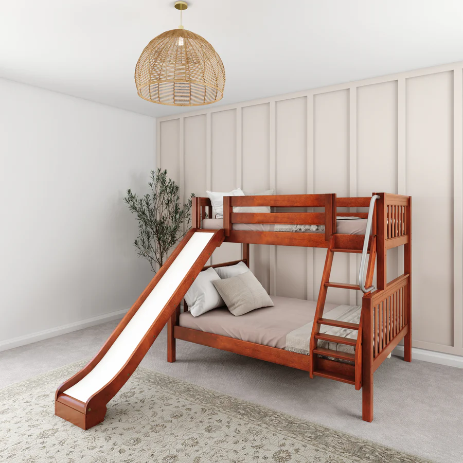 Premium Twin Over Full Bunk Bed with Slide and Ladder view 3