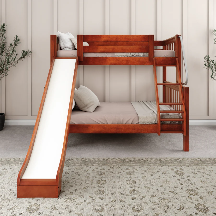 Premium Twin Over Full Bunk Bed with Slide and Ladder view 4