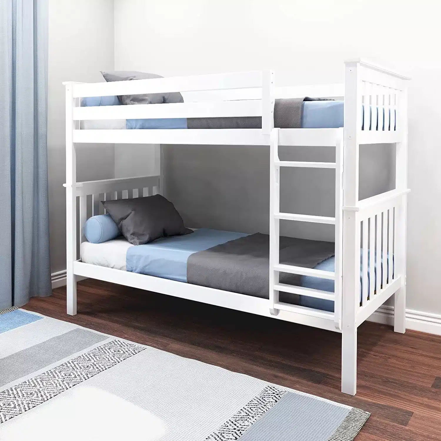 Solid Wood Twin Over Twin Bunk Bed view 2