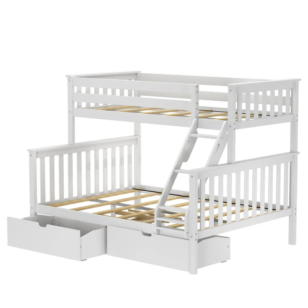 Solid Wood Twin XL Over Queen Bunk Bed view 3