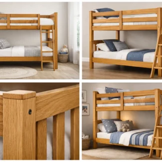 Oakwood Twin Over Twin Wooden Bunk Bed