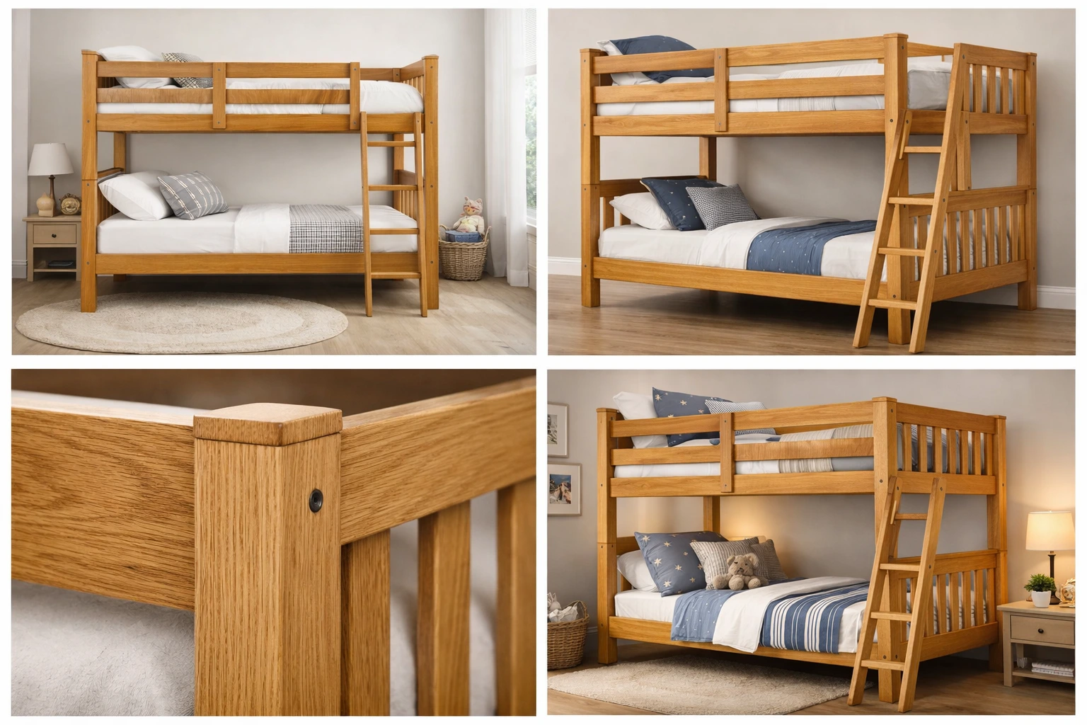 Oakwood Twin Over Twin Wooden Bunk Bed